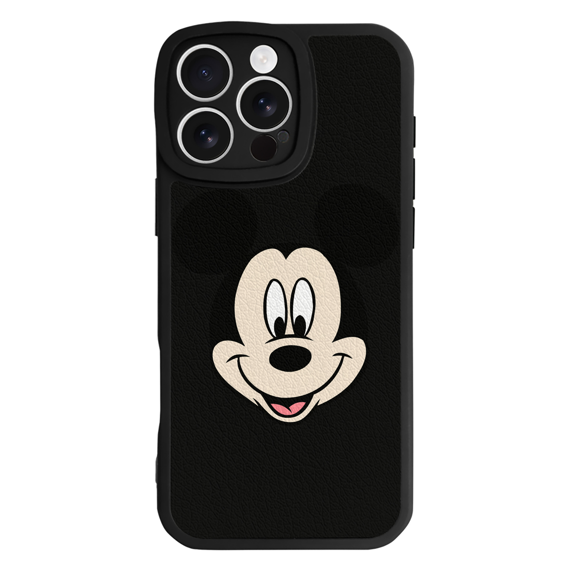 （画像用） ミッキーマウス Mickey Mouse 【iPhone 16シリーズ対応】シリコンスマホケース（レザー調） 材質：シリコン